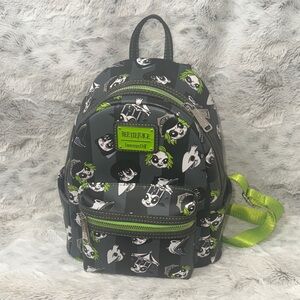 Loungefly Beetlejuice Gray and Green Mini Backpack